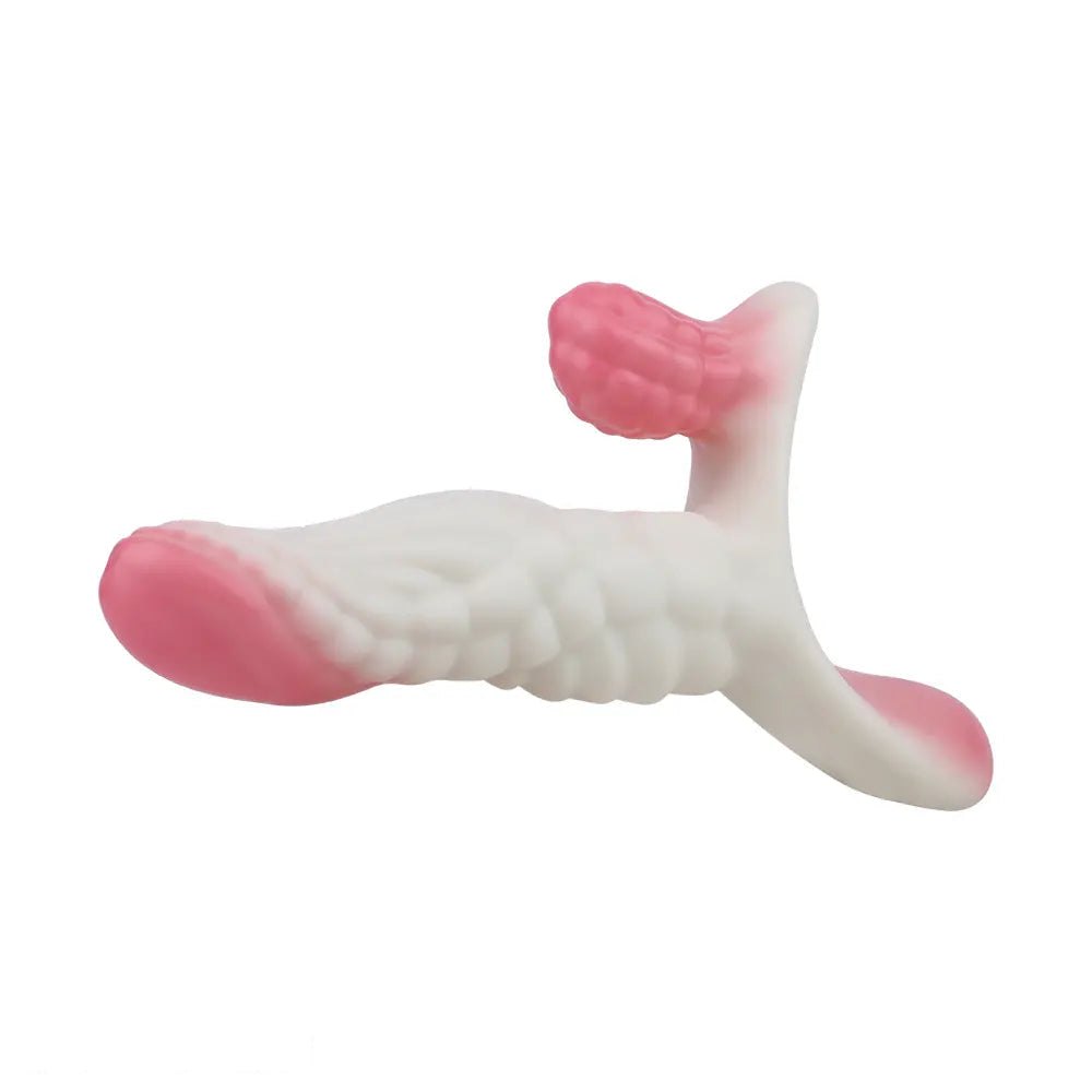 White and pink wearable vibrating dildo, photo 14