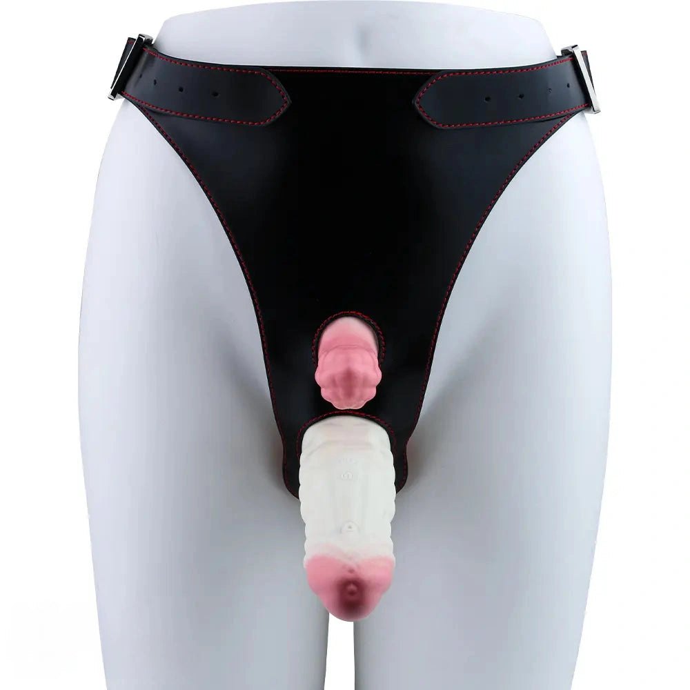 White and pink wearable vibrating dildo, photo 8