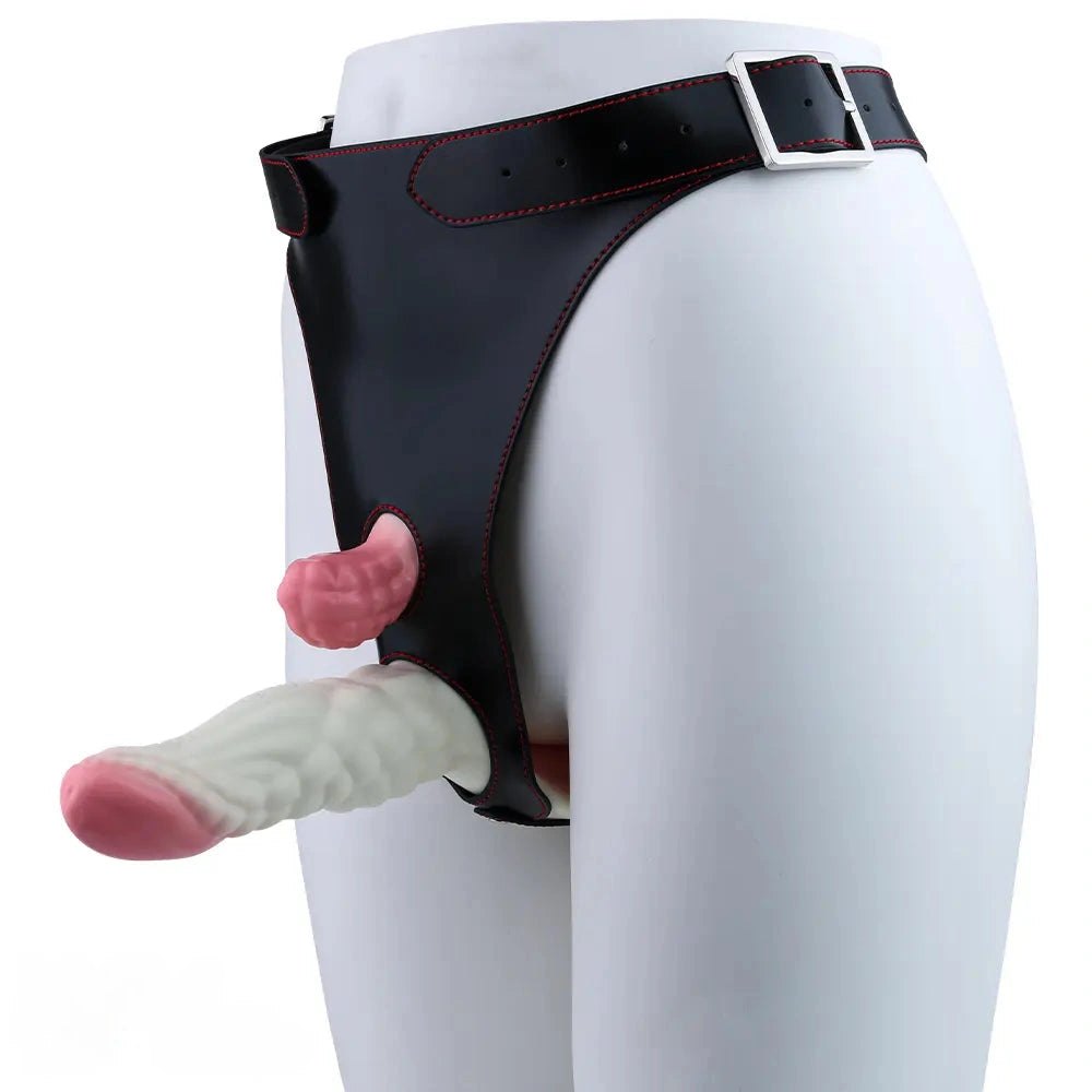 White and pink wearable vibrating dildo, photo 9