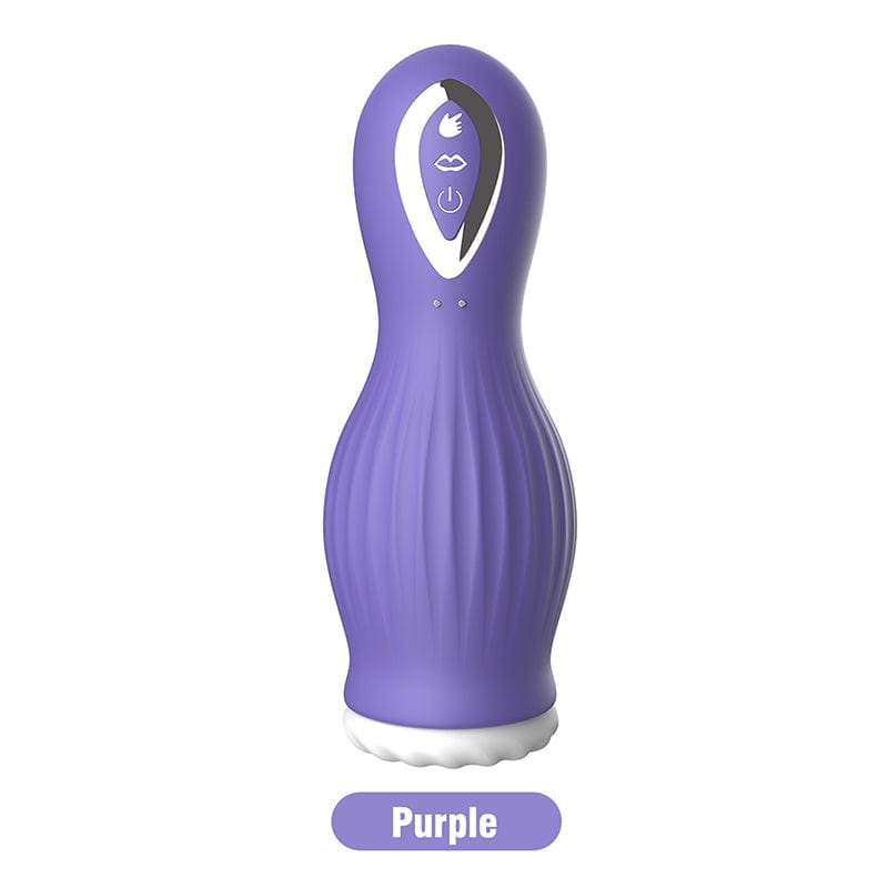 Purple dragon suction and licking male masturbator