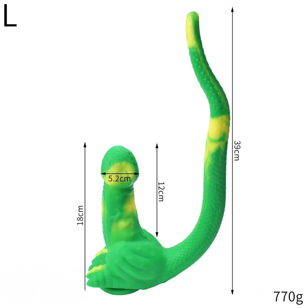 Curled tail dragon fantasy silicone dildo, photo 19