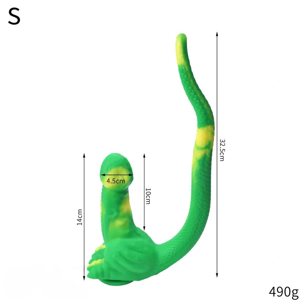 Curled tail dragon fantasy silicone dildo, photo 20
