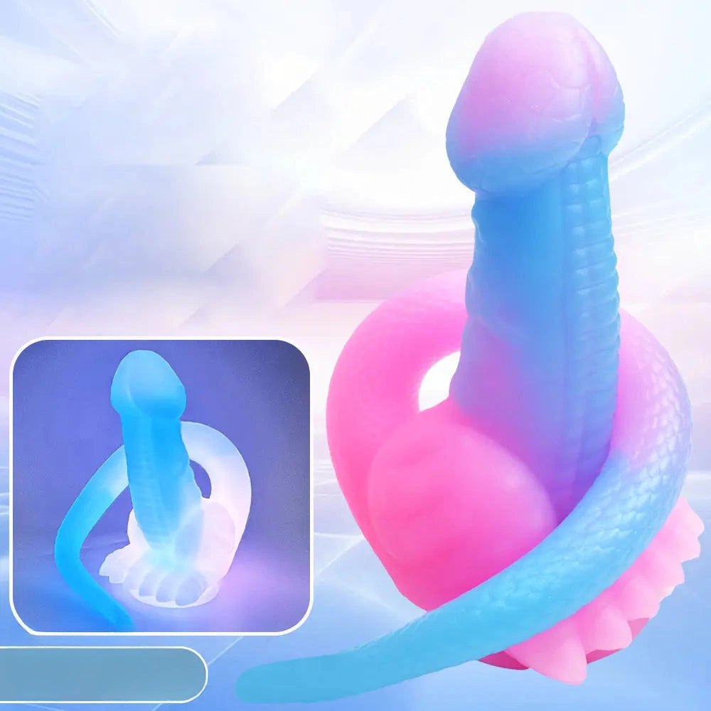 Curled tail dragon fantasy silicone dildo, photo 5