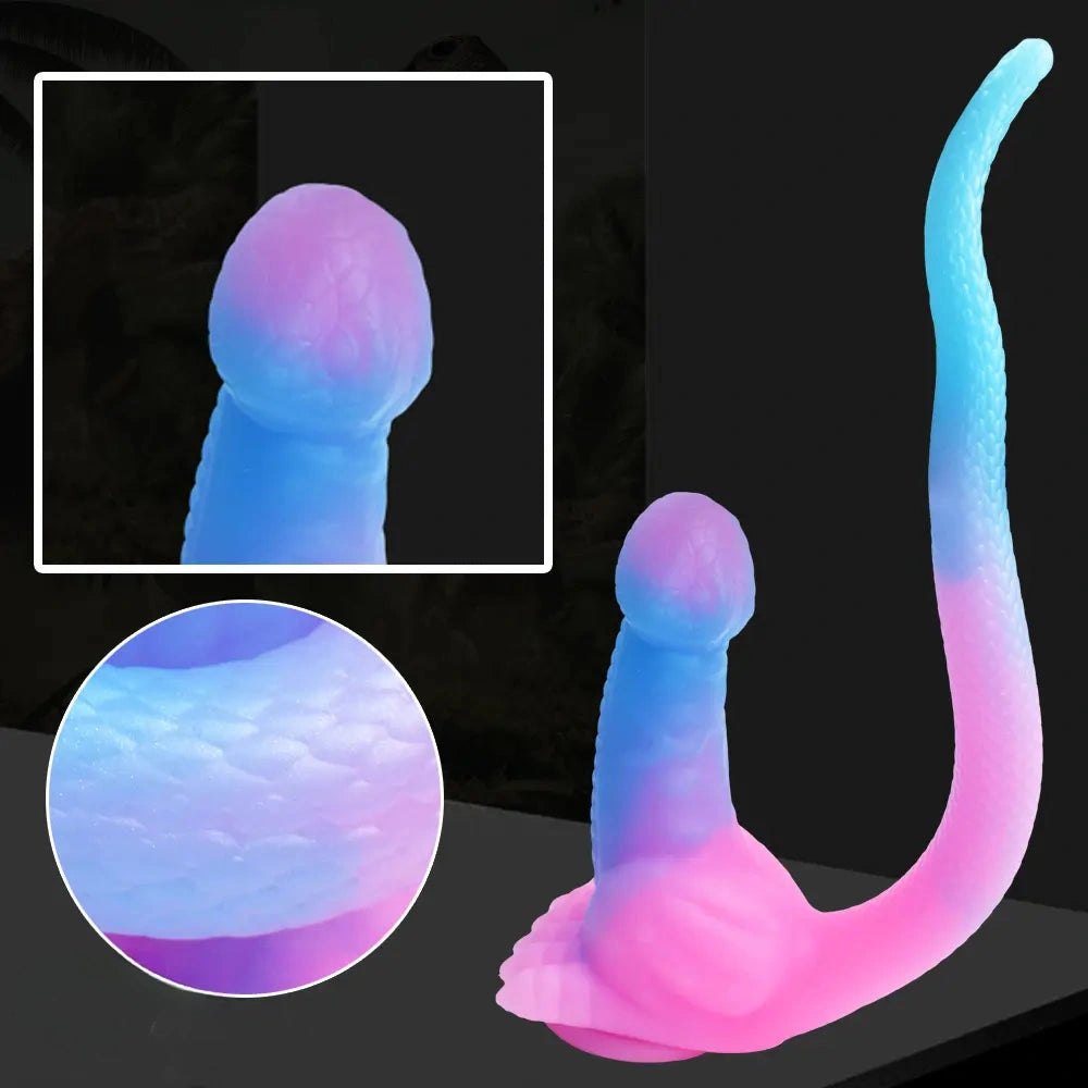 Curled tail dragon fantasy silicone dildo, photo 6