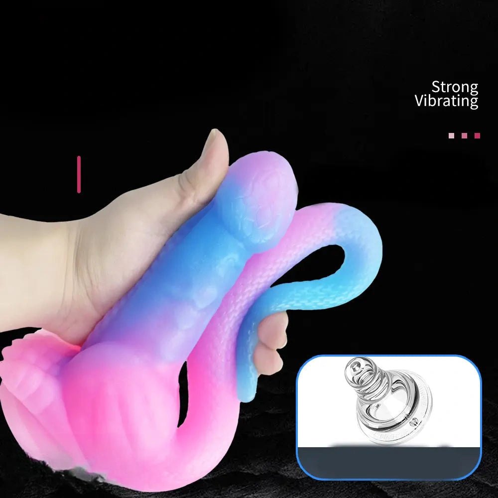 Curled tail dragon fantasy silicone dildo, photo 7