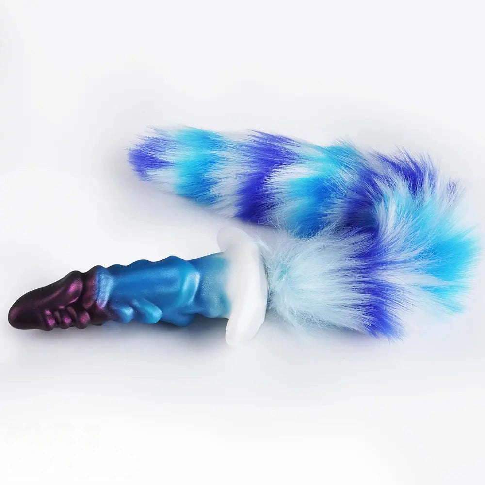 Dragon scale fantasy dildo with fur tail, photo 2