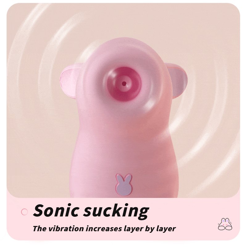 Pink rabbit-shaped clitoral suction vibrator, photo 3