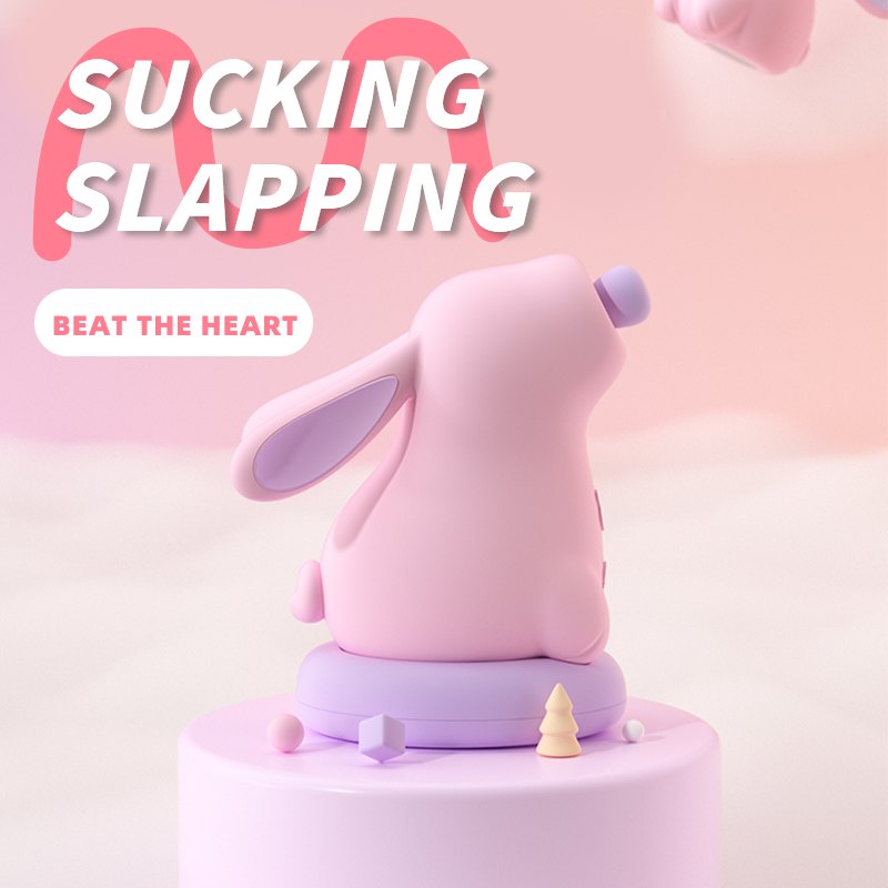 Pink rabbit-shaped clitoral suction vibrator, photo 4