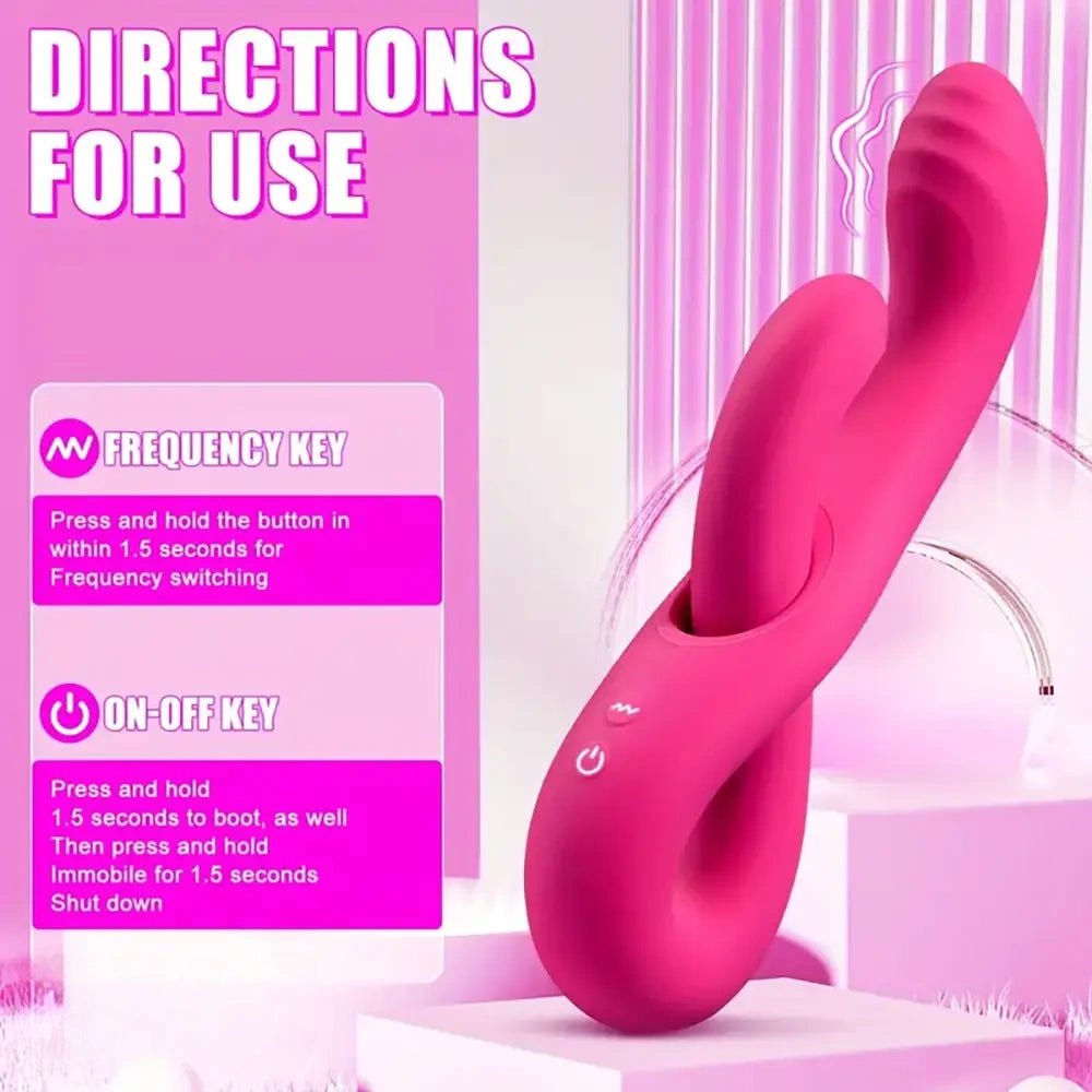 Pink dual arm vibrating dildo, photo 2