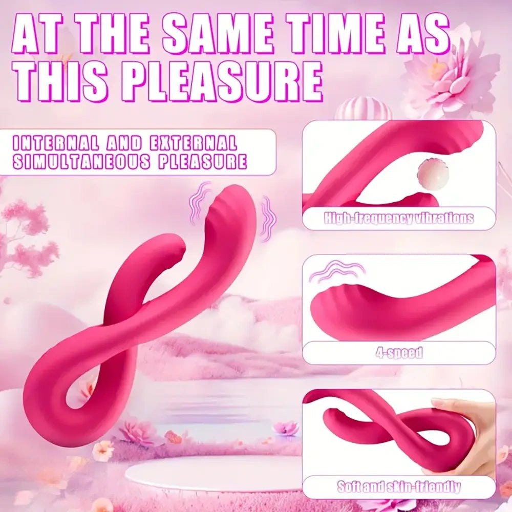 Pink dual arm vibrating dildo, photo 4