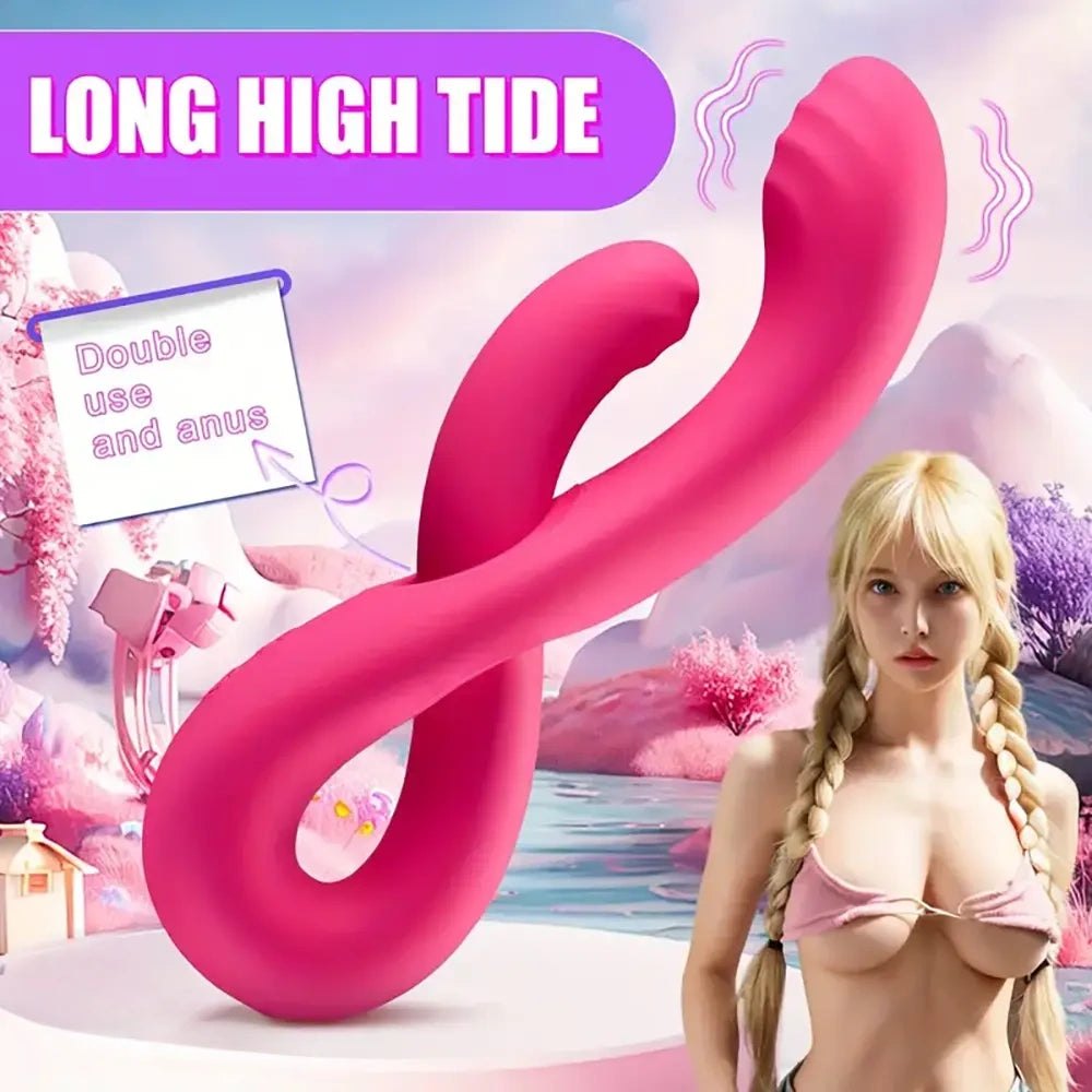 Pink dual arm vibrating dildo, photo 7