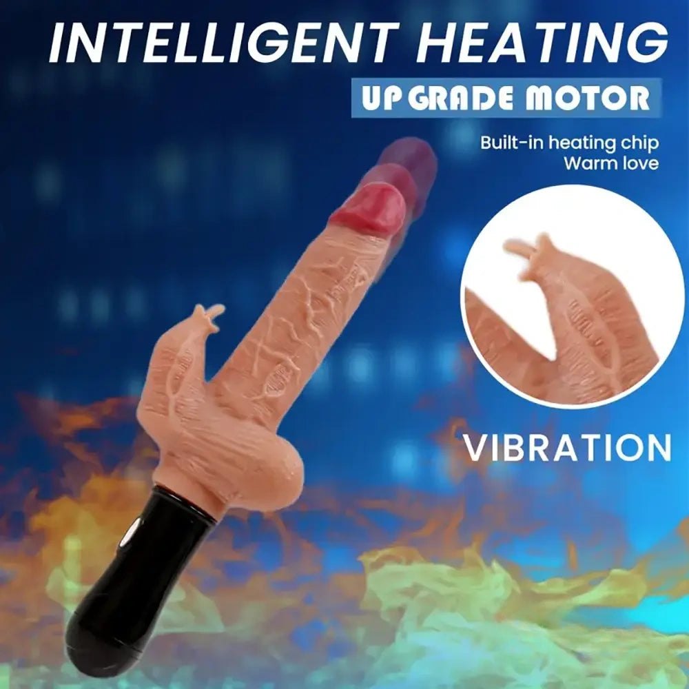 Flesh-tone dual-arm vibrating silicone dildo, photo 2