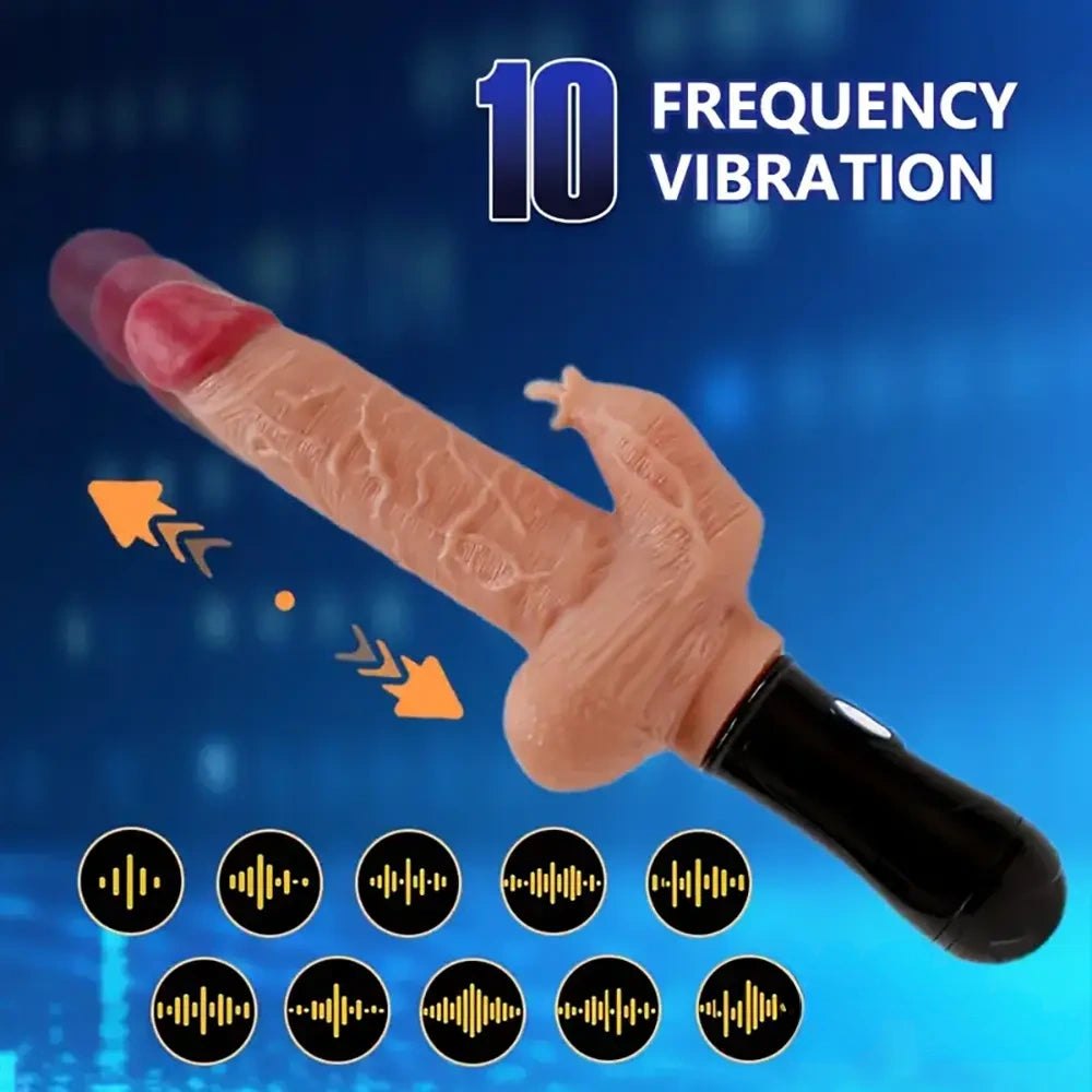 Flesh-tone dual-arm vibrating silicone dildo, photo 3