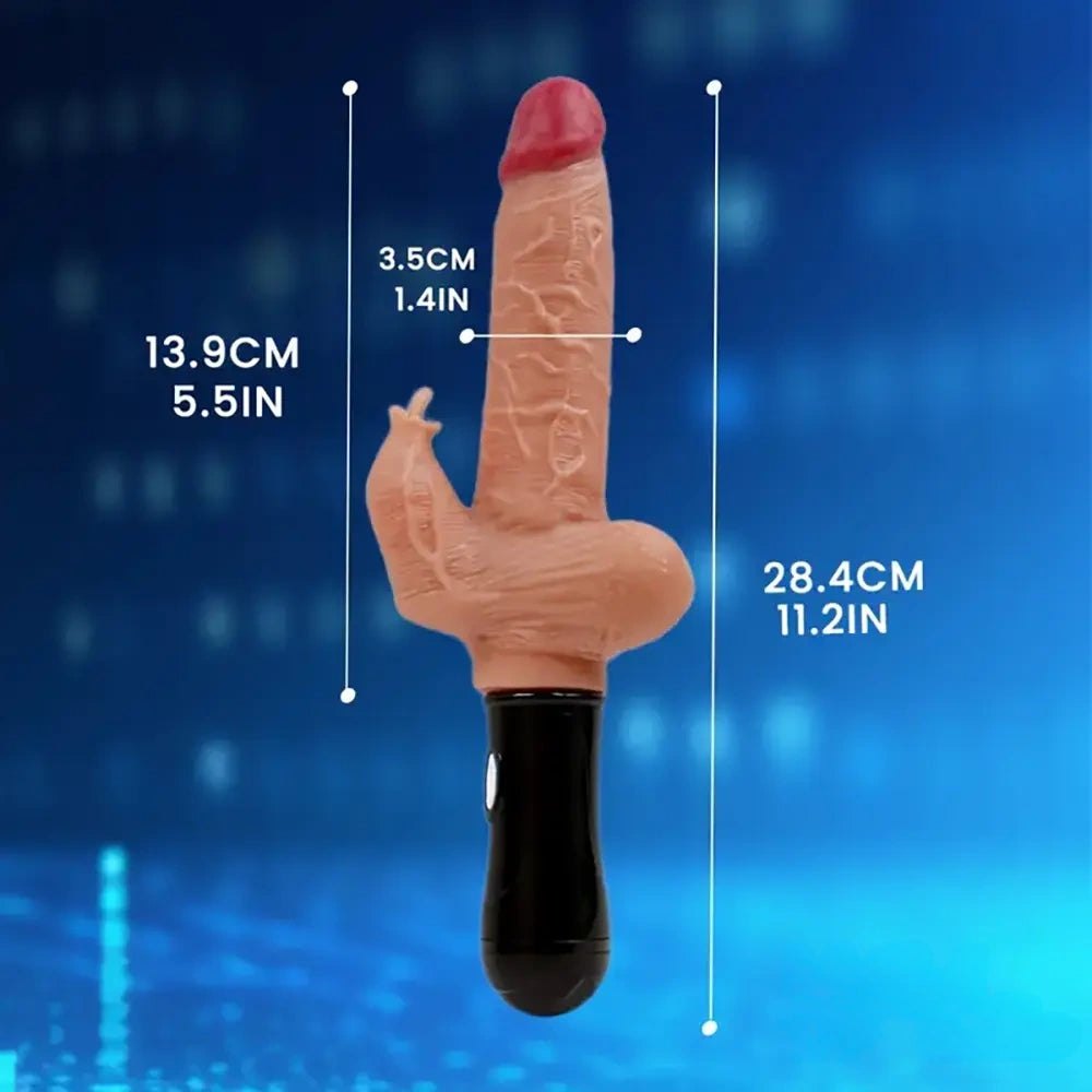 Flesh-tone dual-arm vibrating silicone dildo, photo 5