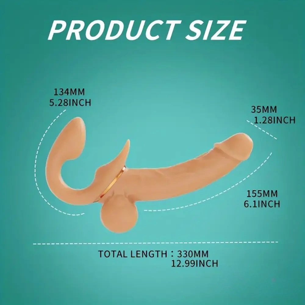 Flesh dual arm silicone vibrating thrusting dildo, photo 14