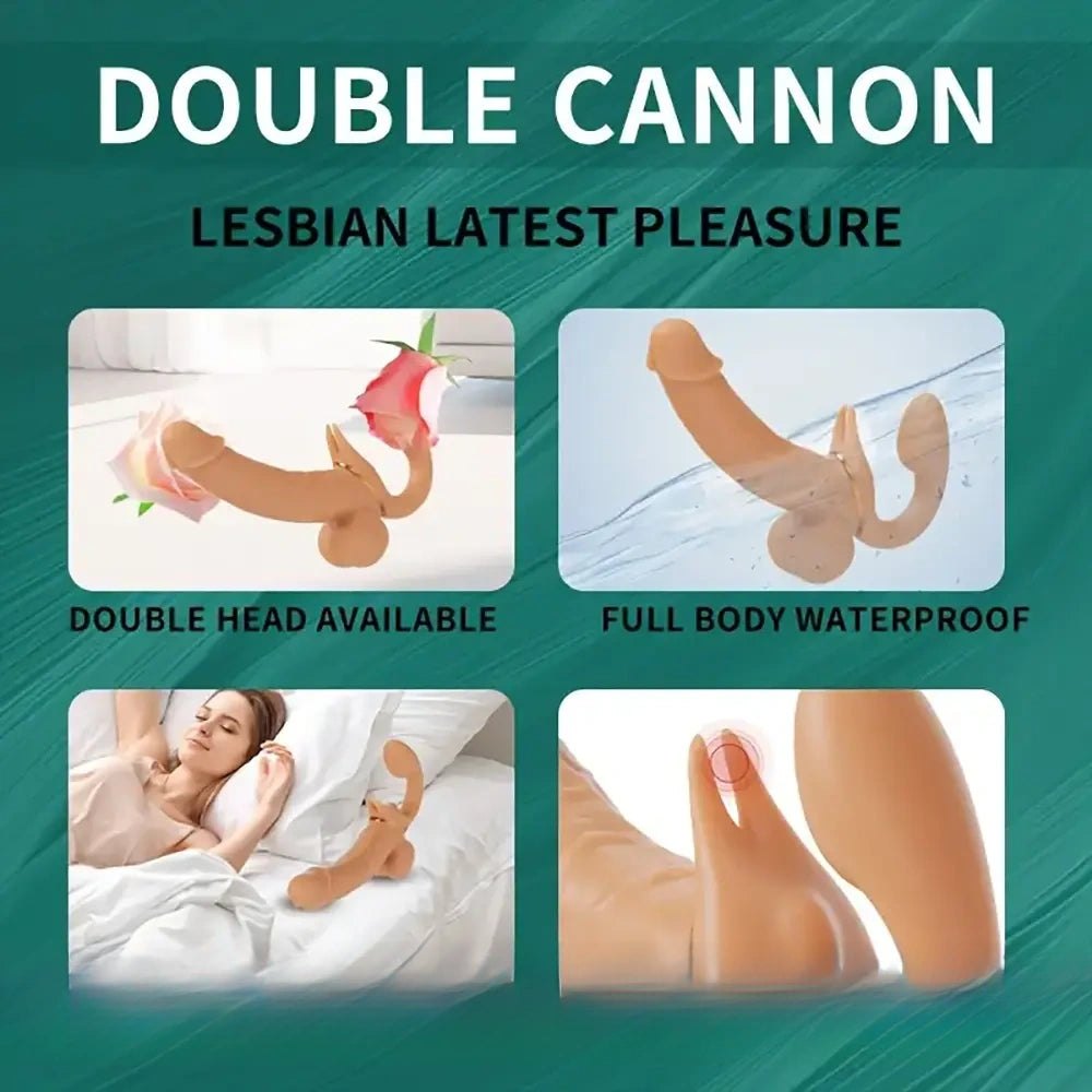 Flesh dual arm silicone vibrating thrusting dildo, photo 5