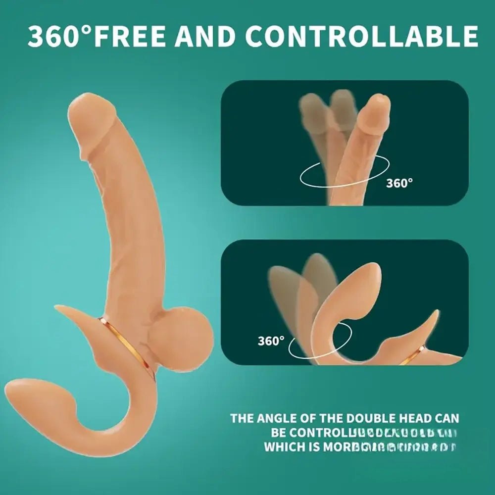 Flesh dual arm silicone vibrating thrusting dildo, photo 9