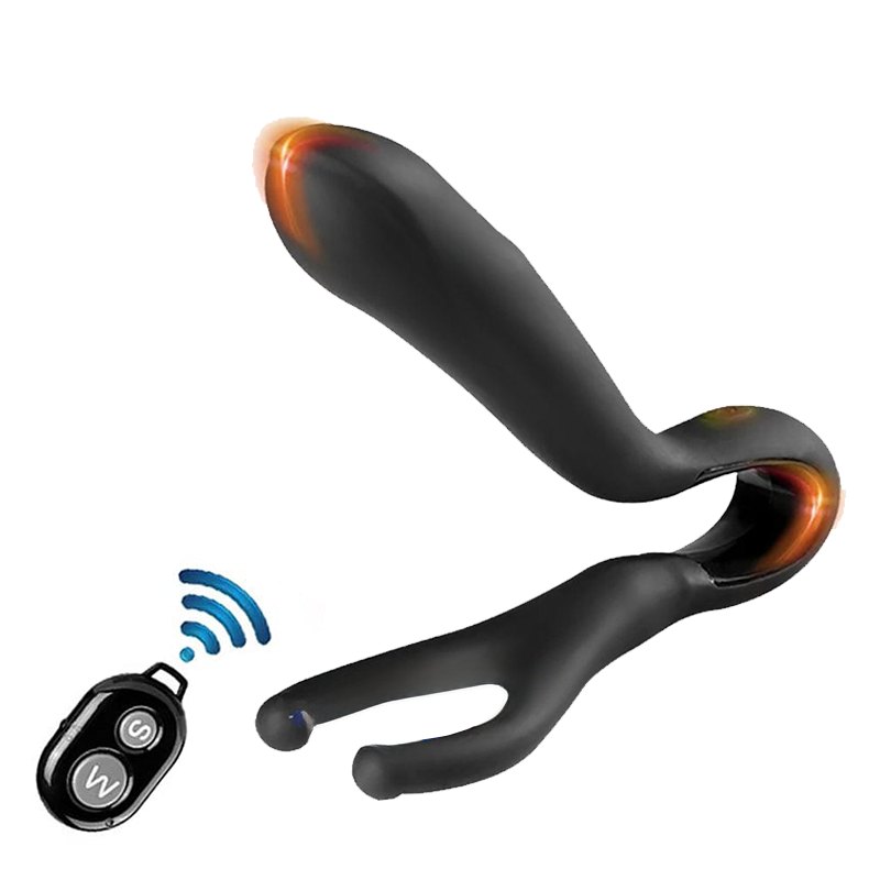 Black silicone dual arm prostate massager, photo 1