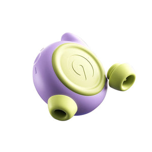 Purple dual-head silicone clitoral suction vibrator
