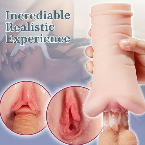 Flesh-colored dual-channel pocket pussy, photo 4