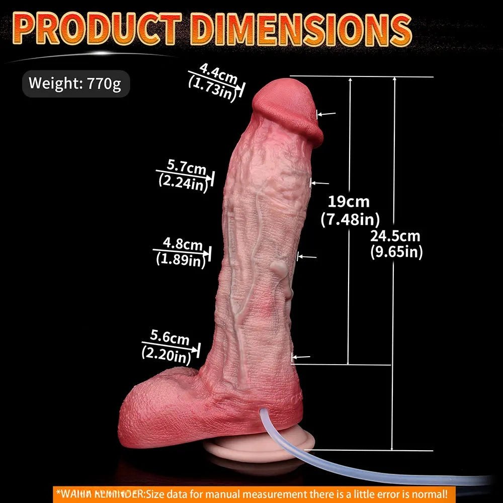 Pink and red dual-density ejaculating dildo, photo 9
