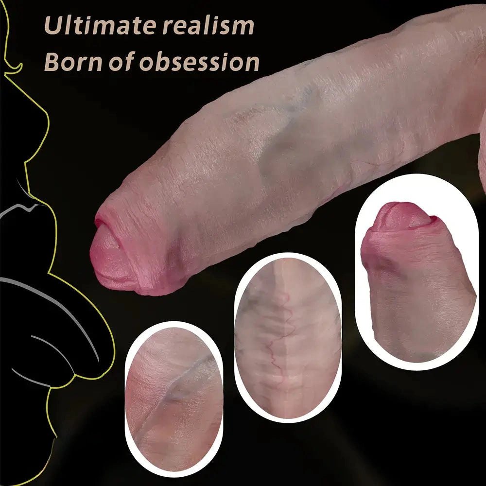 Flesh tone dual density realistic silicone dildo, photo 13