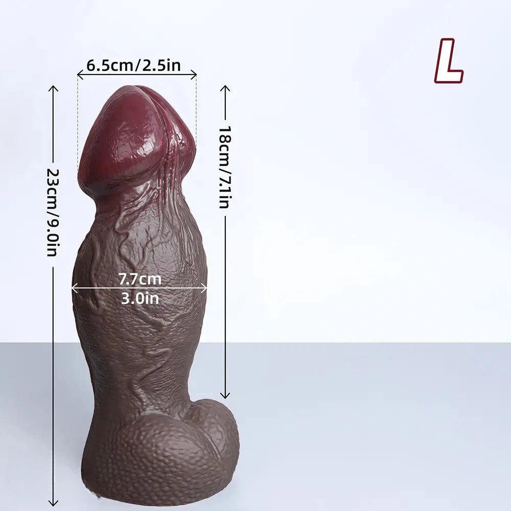 Ebony dual density silicone realistic dildo