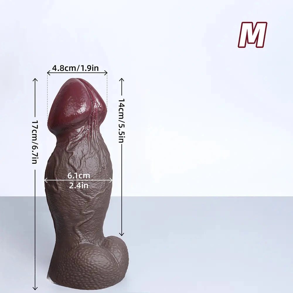 Ebony dual density silicone realistic dildo