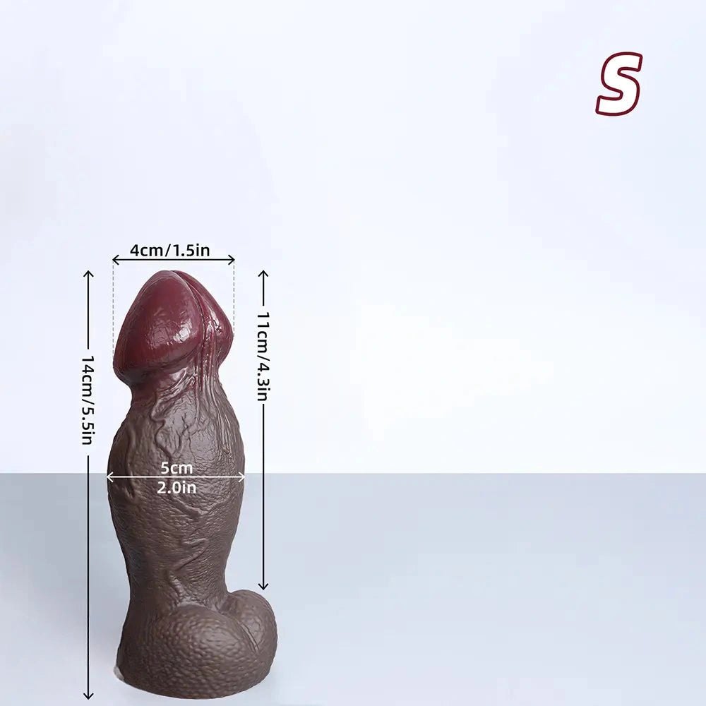 Ebony dual density silicone realistic dildo