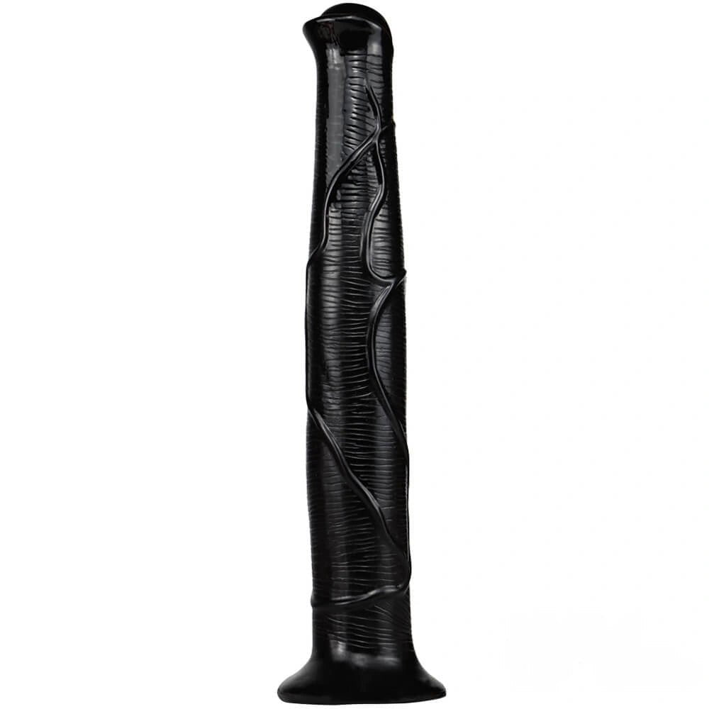 Black realistic dual density dildo