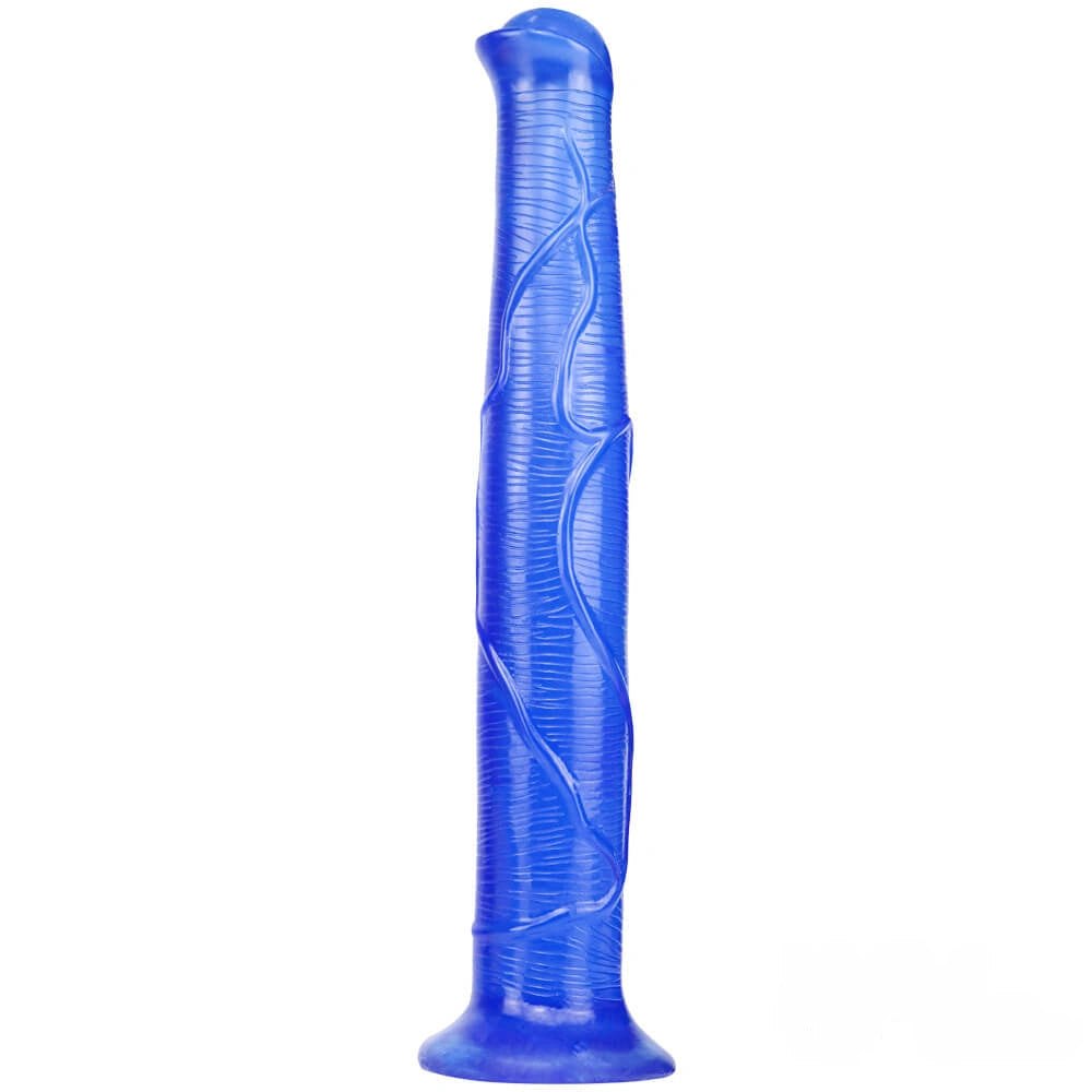 Blue realistic dual density dildo