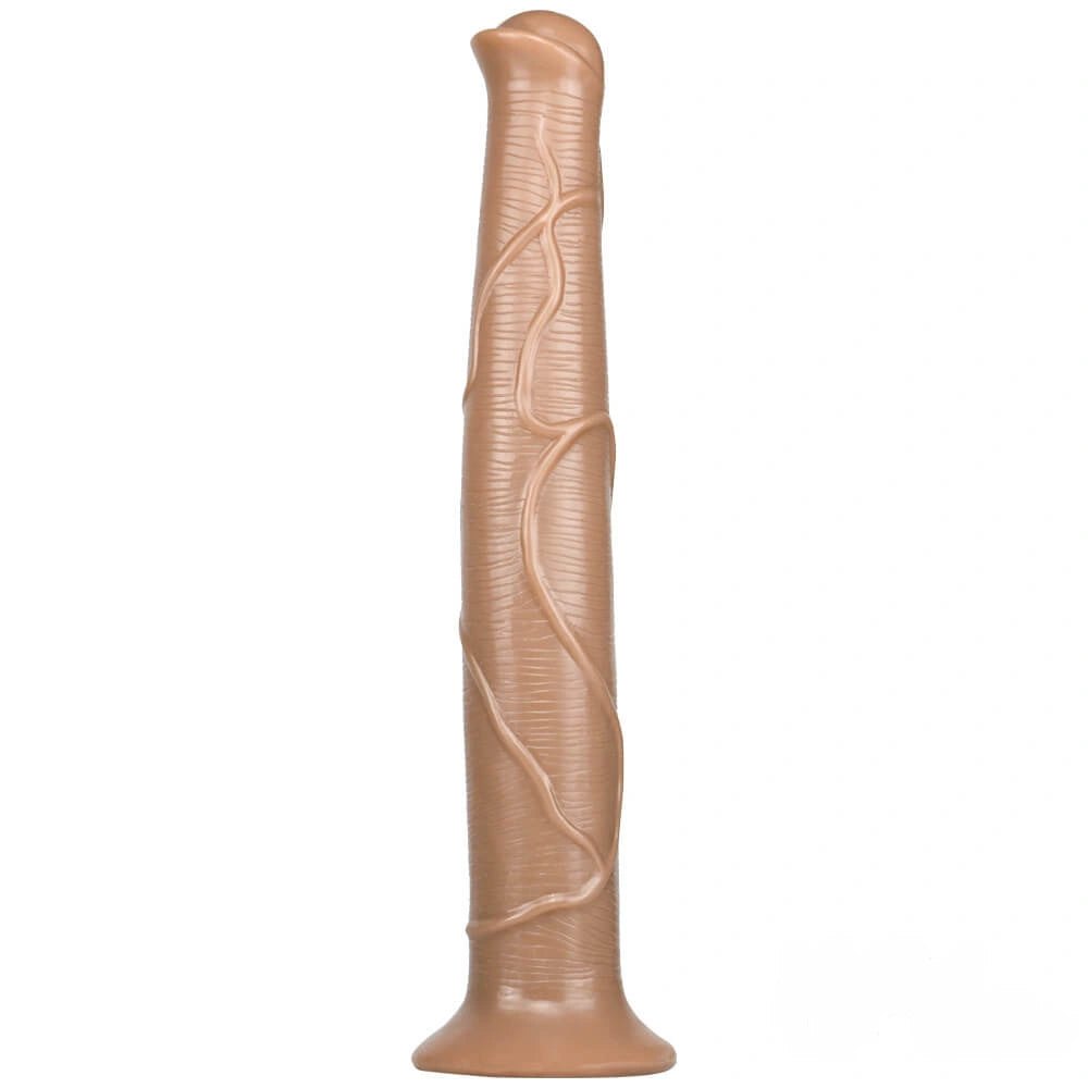 Brown realistic dual density dildo