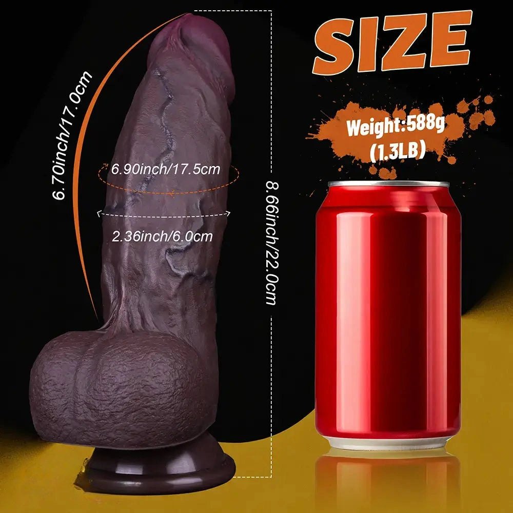 Coffee dual density silicone suction cup realistic dildo