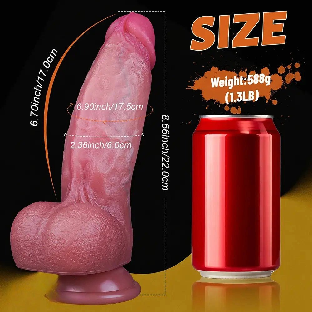 Flesh dual density silicone suction cup realistic dildo