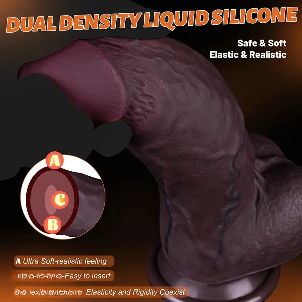 Dual density silicone suction cup realistic dildo, photo 11