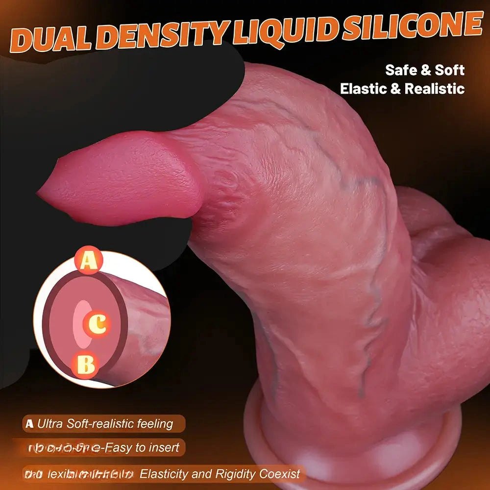 Dual density silicone suction cup realistic dildo, photo 4