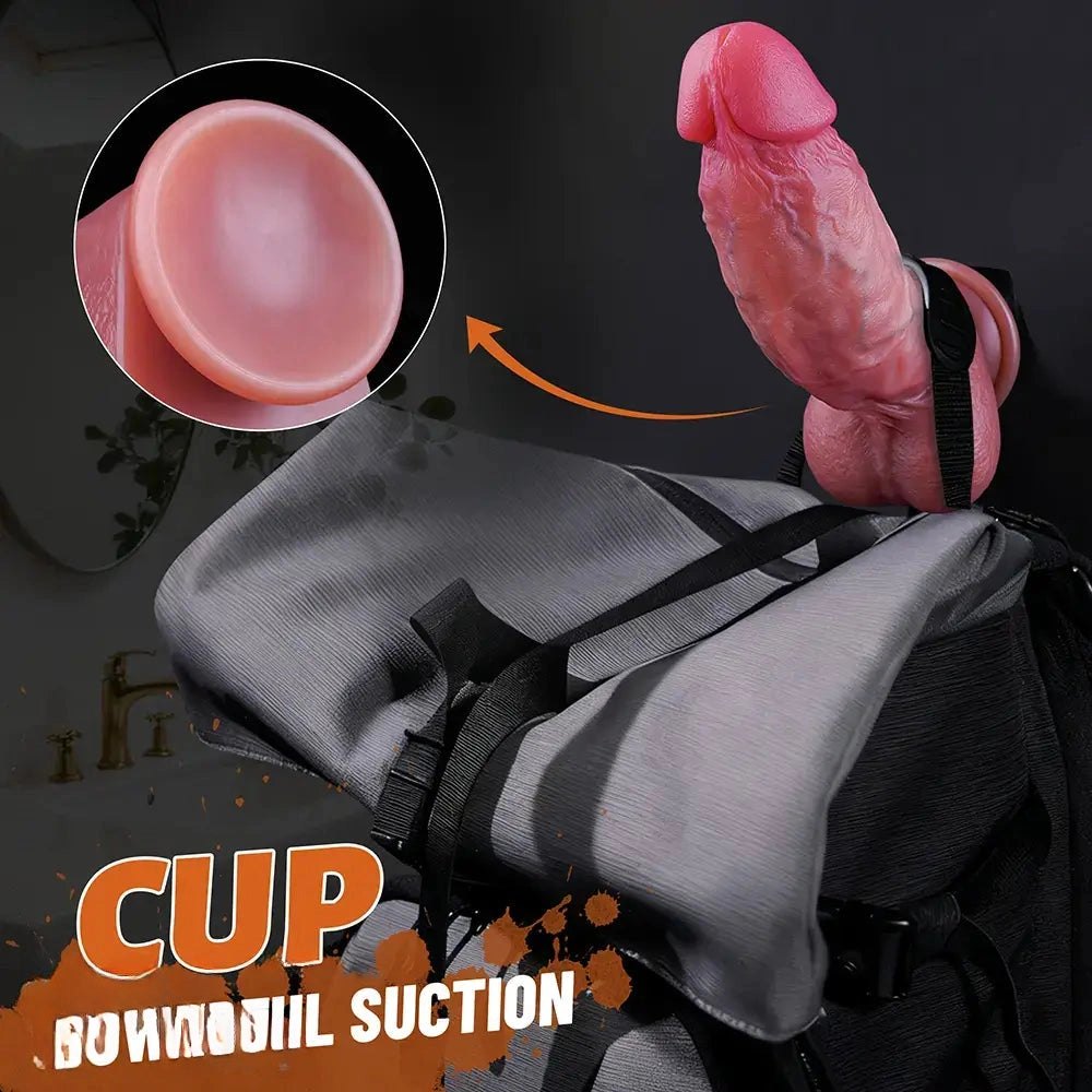 Dual density silicone suction cup realistic dildo, photo 8