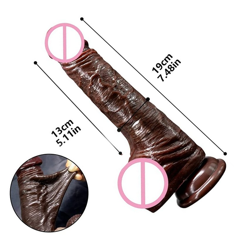 Dual density realistic silicone dildo with suction cup base, photo 2