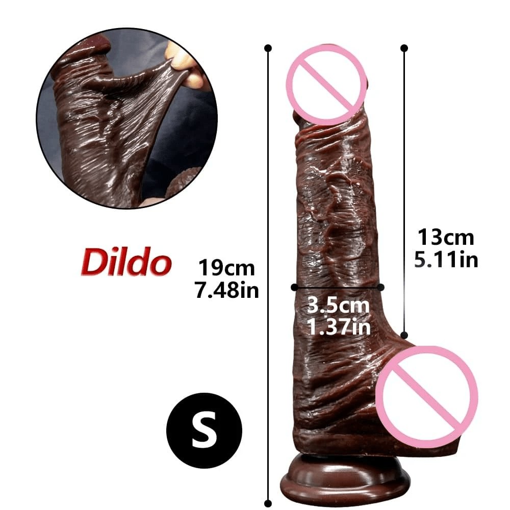 Dual density realistic silicone dildo with suction cup base, photo 3