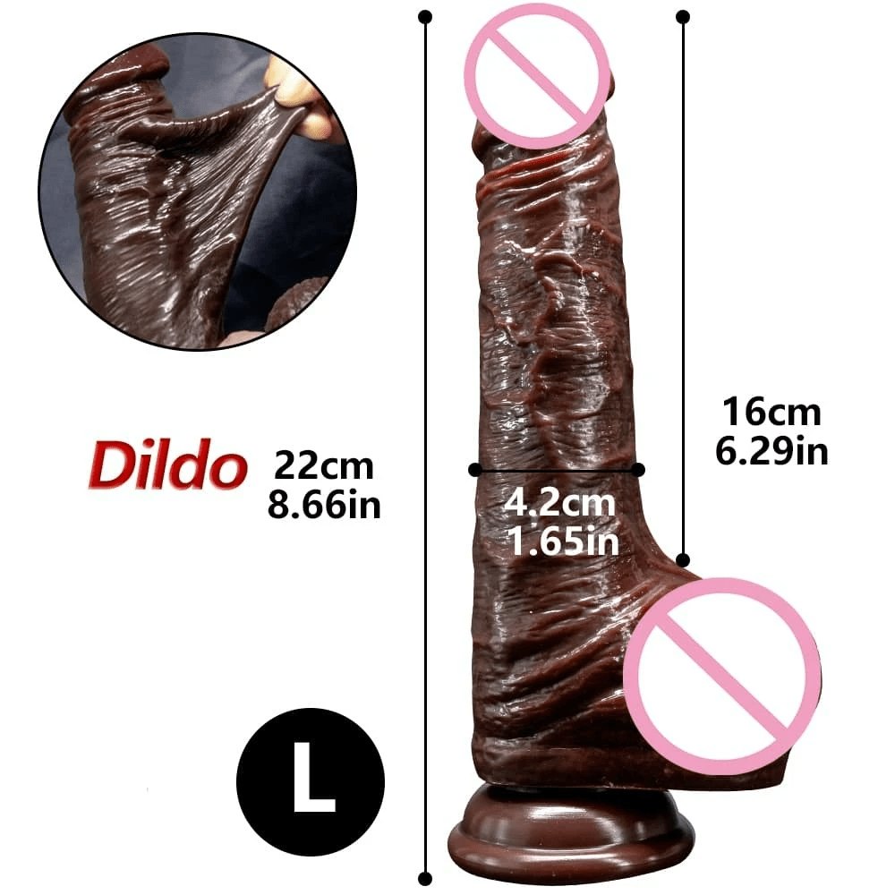 Dual density realistic silicone dildo with suction cup base, photo 4