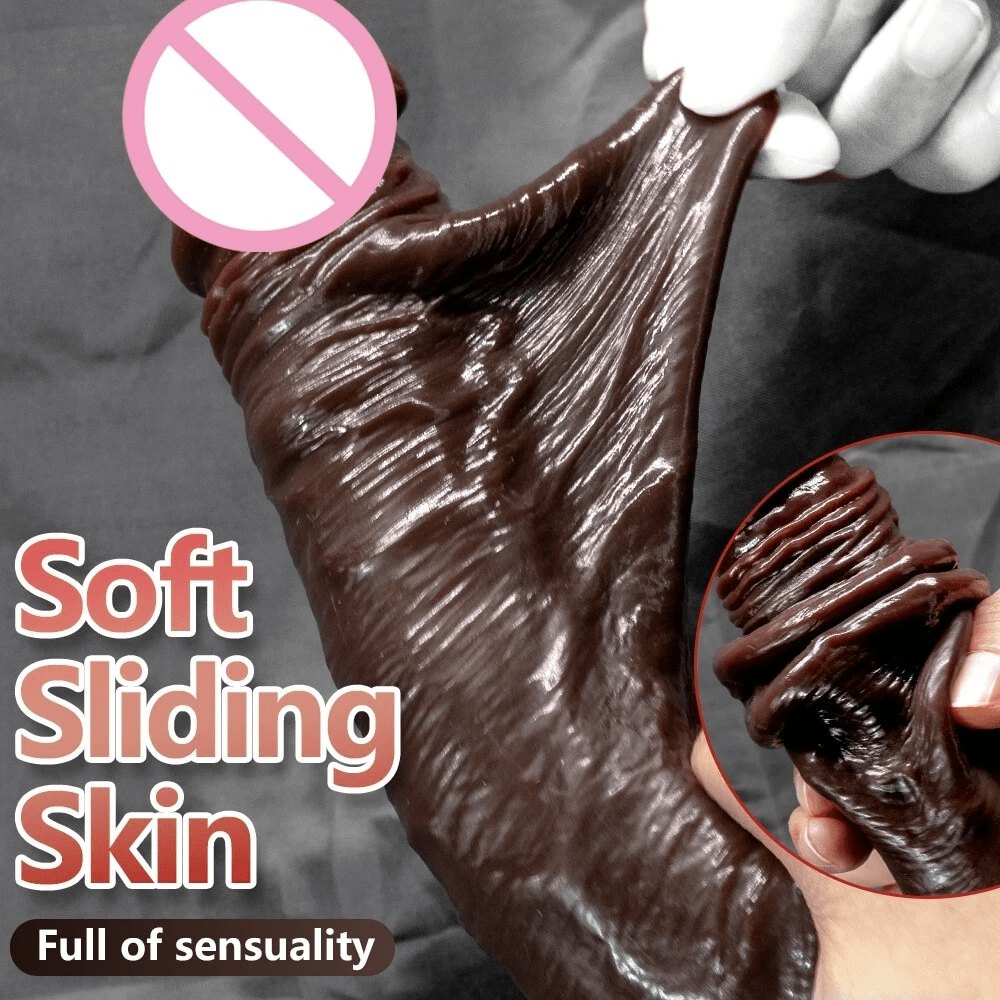 Dual density realistic silicone dildo with suction cup base, photo 6