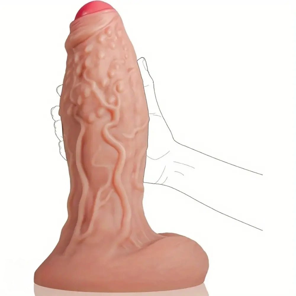 Flesh tone dual-density realistic silicone dildo, photo 2