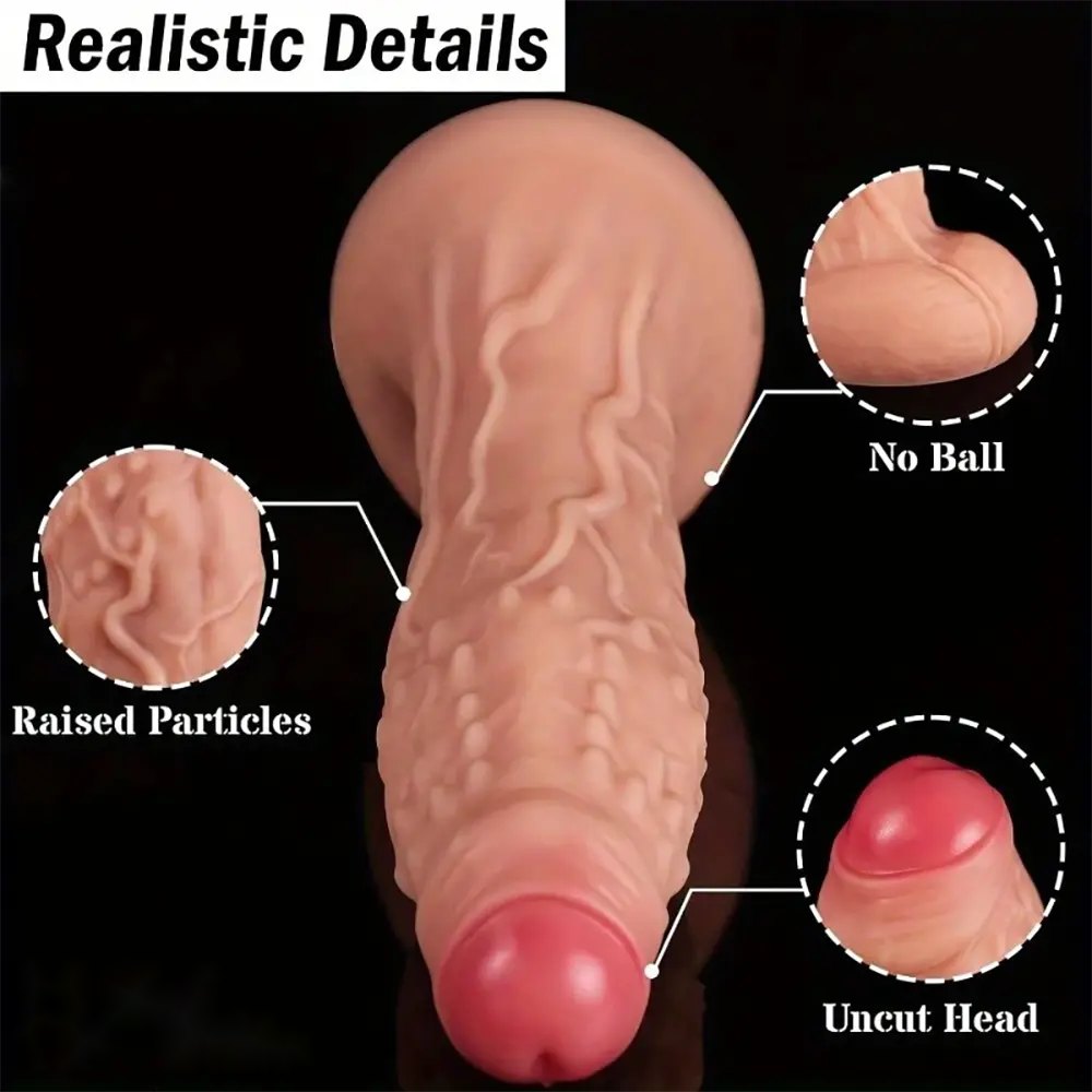 Flesh tone dual-density realistic silicone dildo, photo 3