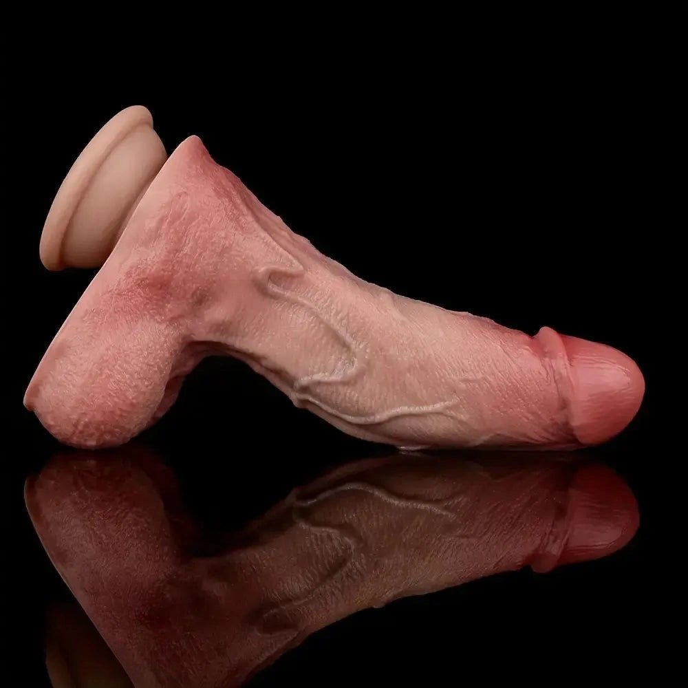 Flesh tone realistic silicone dildo, photo 12
