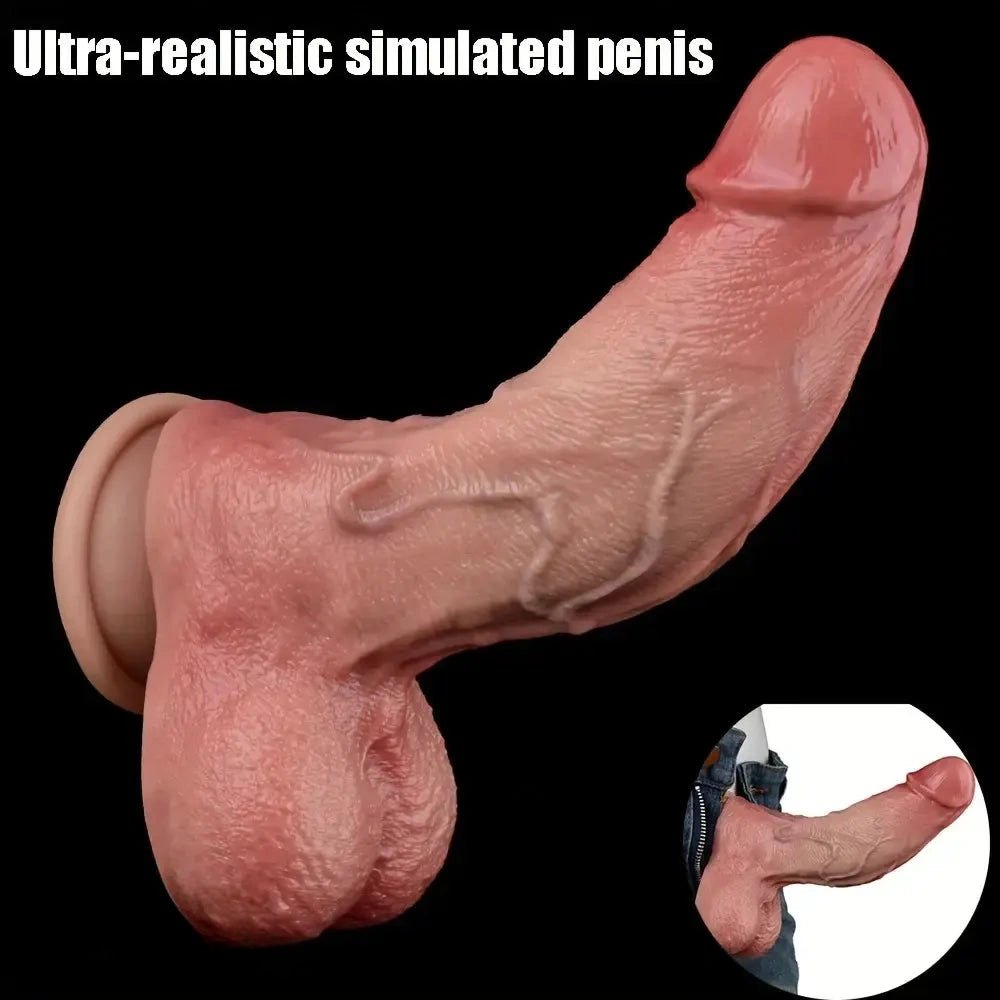 Flesh tone realistic silicone dildo, photo 4