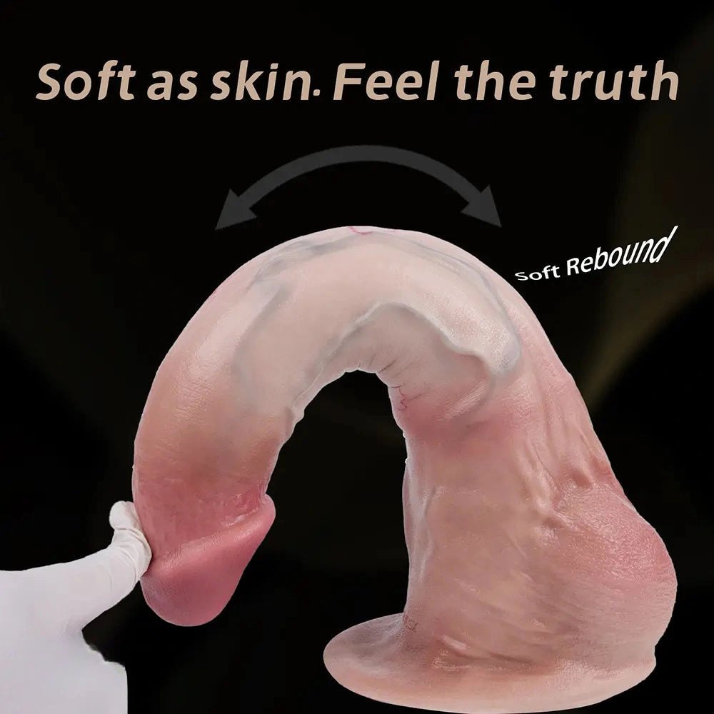 Flesh silicone realistic suction cup dildo, photo 6