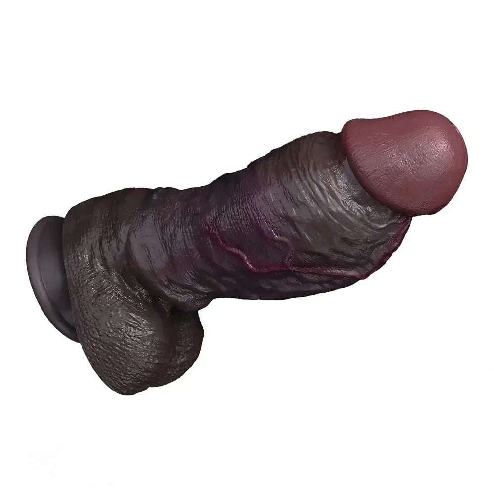 Coffee brown dual density silicone suction cup dildo, photo 13