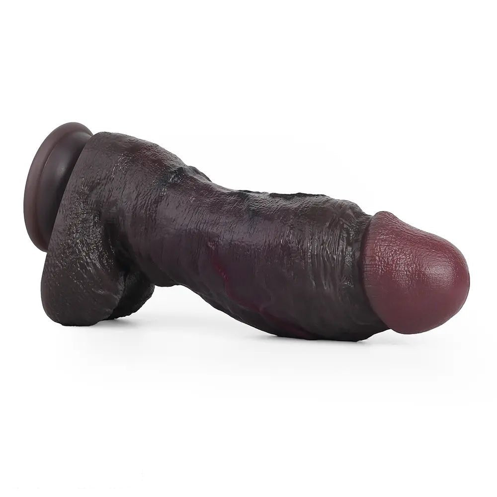 Coffee brown dual density silicone suction cup dildo, photo 15