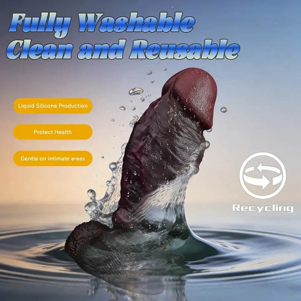 Coffee brown dual density silicone suction cup dildo, photo 3