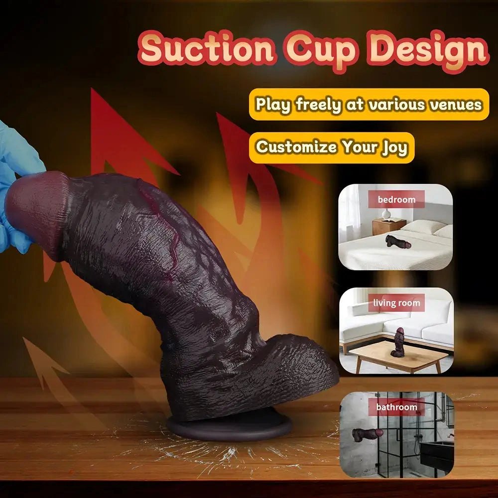 Coffee brown dual density silicone suction cup dildo, photo 4